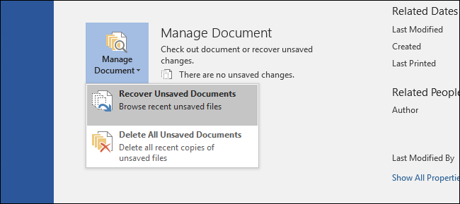 where is recover unsaved documents in office for mac 2011